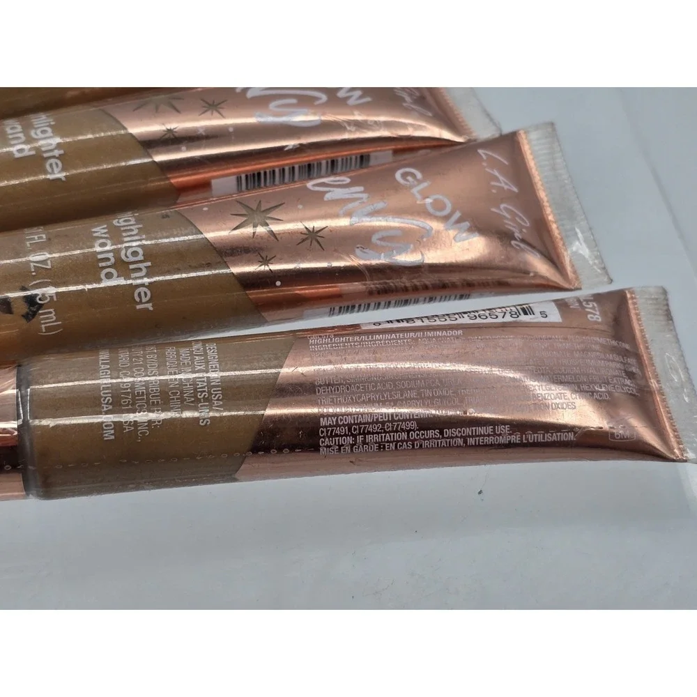4 Lot L.A. Girl Glow Envy Highlighter Wand, Nightlife GBL578 - Vibin, 0.51 Fl Oz